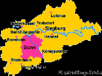 Karte von Bonn &amp; vom Rhein-Sieg-Kreis